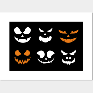 Face pumkins Posters and Art